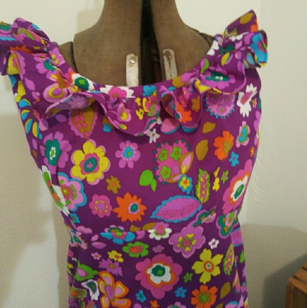 Vintage Hawaiian Maxi Dress 1970s